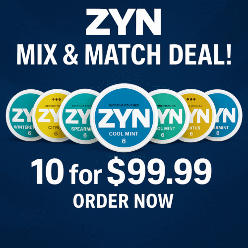 Mix and Match ZYN Nicotine Pouches 10 for $99.99